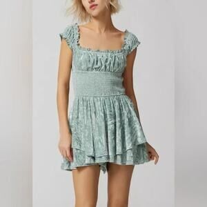 NWOT Urban Outfitters Rosie Merlot Velvet Romper- Sold Out! - Medium